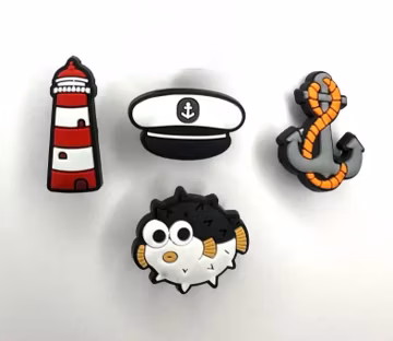 Nautical Shoe Charms: Lighthouse, Puffer Fish, Anchor, Goggles, clog accessories