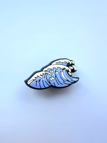 Purple Wave Clog Charm: Surfing Shoe Accessory