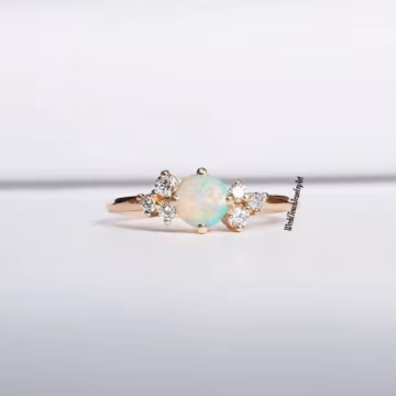Natural Ethiopian Opal Ring, Fire Opal Ring, 925 Sterling Silver, Delicate Handmade Jeweley Wedding Ring October Birthstone Ring