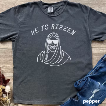 Y2K Christian Jesus Shirt, Comfort Colors®, He is Rizzen Meme Funny T-shirt Gift for Christian, Jesus Has Rizzen T Shirt for Easter