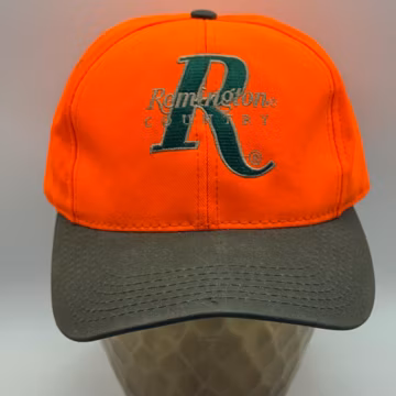 Vintage Remington Country Blaze Orange Hunting Snapback Hat Made in USA Headwear