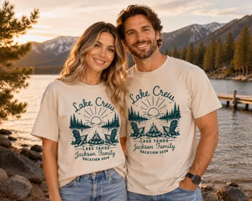 Lake Crew Family T-Shirt, Matching Vacation Tees, Lake Tahoe Vacation, Gift For My Family, Cousin Lake Crew Tees