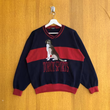 Vintage Toroy Sports Sweatshirt Embroidered Big Logo Sweatshirt