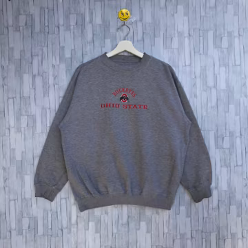 Vintage Ohio State Buckeyes Sweatshirt Embroidery Spellout Jumper Pullover