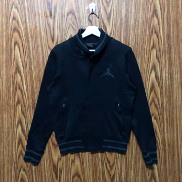 Vintage Y2K Michael Jordan Black Front Snaps Long Sleeve Jacket Sweater Pullover