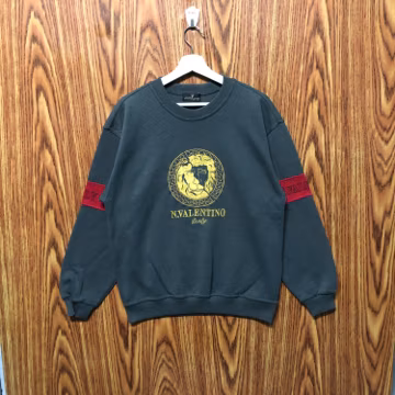 Vintage Nicola Valentino Italy Sweatshirt Embroidered Big Logo Spellout