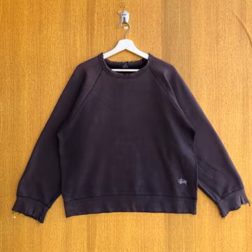 Vintage Stussy Streetwear Sweatshirt Embroidered Small Logo Jumper Pullover