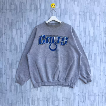 Vintage NFL The Indianapolis Colts Team Sweatshirt Embroidery Big Logo Spellout Jumper Pullover