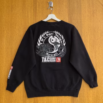 Vintage T&C Surf Designs Hawaii Surf Sweatshirt Big Logo Spellout Surfing Jumper Pullover