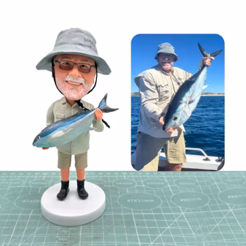 Custom fishing bobblehead,Personalized fisherman bobbleheads,Custom Fishing souvenirs,Birthday gifts,Gifts for fisherman, Anniversary gifts