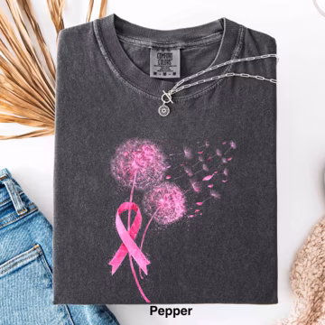 Comfort Colors®Breast Cancer Support Squad Shirt, Dandelion Pink Ribbon Top, In October We Wear Pink, Women's Cancer Walk Apparel