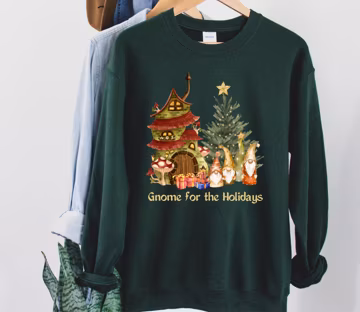 Christmas Gnome Sweatshirt, Holiday Gnome Crewneck, Santa Gnome, Christmas Sweater, Winter Gnome, Cute Gnome Sweatshirt, Xmas Gnome Gift
