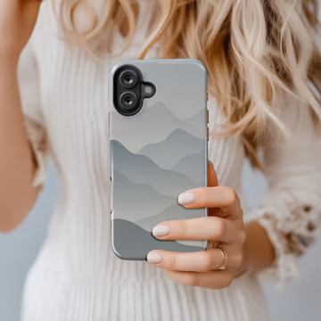 Neutral Colorblock Mountain Boho Phone Case iPhone 17e 17 Pro Max MagSafe S26, Pixel Tough Cover