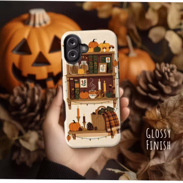 Sweater Weather Fall Phone Case, Pumpkin Spice iPhone 17 Pro Max 17e Air 16e 16 Plus 15 14 13 MagSafe S26 Ultra S25, Pixel, Tough Cover