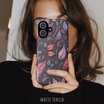 Dark Aesthetic Fall Phone Case w Purple Vines iPhone 17 17e 16e 16 15 14 Pro Max MagSafe Air, Galaxy S26 Ultra S25 Plus, Pixel 9a 10 xl