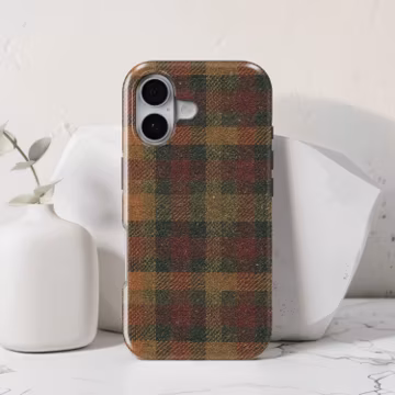 Fall Plaid Phone Case: iPhone 17 Pro Max 17e 16 16e 15 14 13 MagSafe Air, S26 Ultra Plus, Pixel 10 XL
