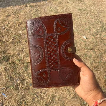 Handmade Embossed Leather Journal: Vintage Style Notebook