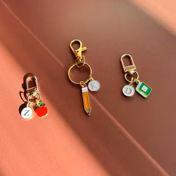 Teacher Appreciation Gift Keychain Charm Accessory Gift Daycare Appreciation Gift For Teachers Keychain Set Pencil Apple Personalized Gift