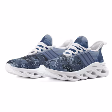 Navy Ships Camo Running Sneakers: Military Style Men's Shoes