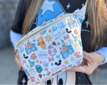 Large Iconic Fanny Pack/ Theme Park Fanny pack/ mouse cross body/ characters / belt bag/ magic bag