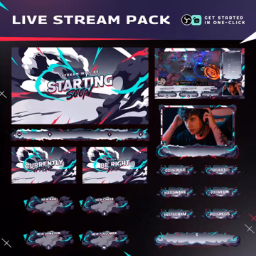 Infinite Smoke Stream Overlay Package for Twitch, Kick, YouTube/Abstract Stream/Comic Art/Twitch Overlay/Streamer Package/Colorful/Cartoon