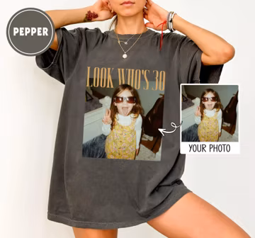 Custom Birthday Shirt, Vintage Photo Shirt, 30th Birthday Gift Custom Picture Shirt Vintage Birthday Shirt Vintage 40th Birthday Retro Shirt