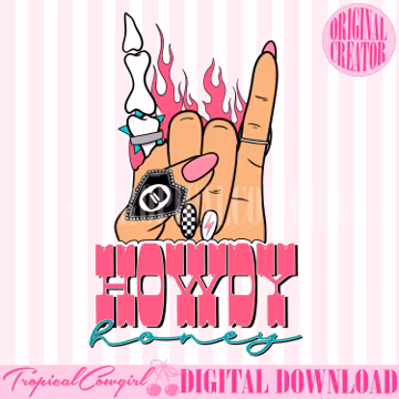 Howdy honey png, howdy png, western png, girly png,