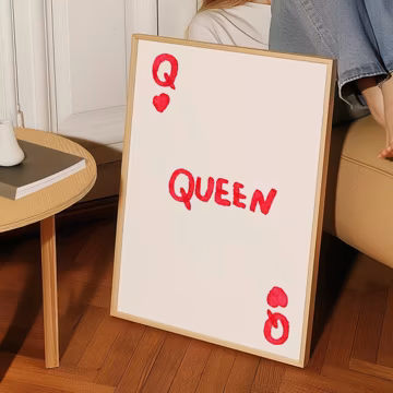 Queen of Hearts Art Print: Pink Dorm Decor (Digital Download)