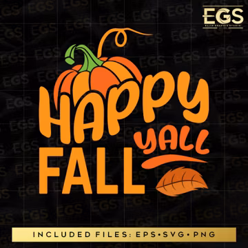 Happy Fall Yall Svg, Fall SVG, October SVG, cricut Svg, Fall Art, Thanksgiving Svg, Cricut SVG, Fall Svg Design, digital design, Pumpkin Svg
