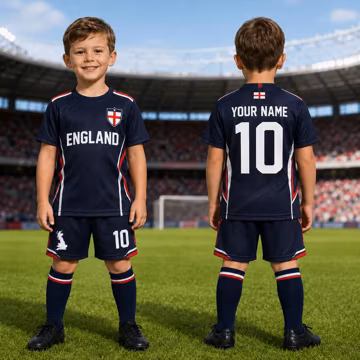 Personalized England Youth Soccer Jersey, Custom Name Number England Football Shirt, Kids Toddler Jersey, 2026 Fan Gift Outfit