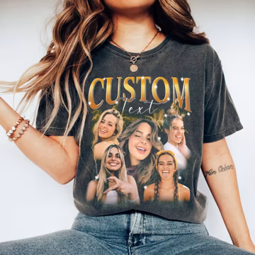 Comfort Colors Custom Face Shirt, Vintage Girlfriend Shirt, Boyfriend Bootleg Graphic Tee, Personalize Birthday Bootleg Gift, Bachelor Party