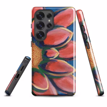 Pink Floral Samsung Phone Case, Durable Protective Cover, Art Inspired Design