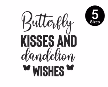 Dandelion Wishes Butterfly Kisses Machine Embroidery Design Pattern. Instant download.