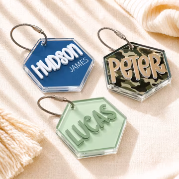 Personalized Name Tag For Boys, Custom School Bag Tag, Backpack Keychain, Lunch Box Name Label, Back To School Gift For Kid
