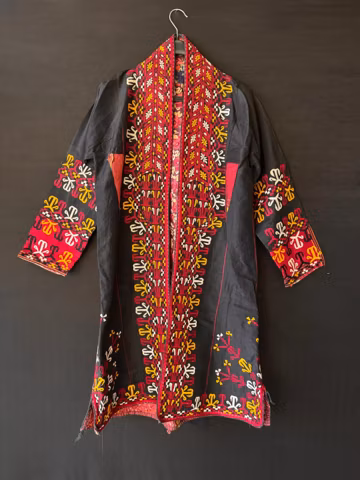 Turkmen Silk Embroidered Coat and Kaftan Antique Kaftan, Kimono, Costumes Jacket,Chapan,
