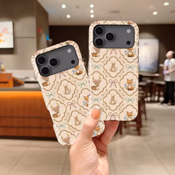 Woodland Animal Bow Seamless Phone Case: Vintage Cover for iPhone 17 16 15 14 13 12 11 + MagSafe, Samsung Galaxy S26 S25 S24 Ultra