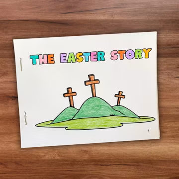 Easter Story Mini Coloring Book Sunday School Printable, Holy Week Activity, He is Risen Resurrection Sunday Religious Education Craft