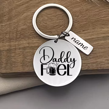 Custom Daddy Fuel Stainless Steel Keychain - Personalized Father's Day Gift
