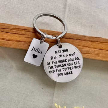 Personalized Stainless Steel Keychain: Inspirational Engraved Gift
