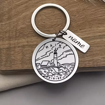 Custom Maine State Keychain: Personalized Stainless Steel Gift