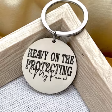 Personalized Stainless Steel Keychain: Protecting My Peace, Custom Keyring