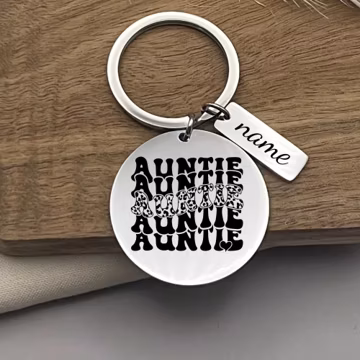 Custom Auntie Stainless Steel Keychain - Custom Gift For Aunt and Best Friends - Personalized Christmas Gift