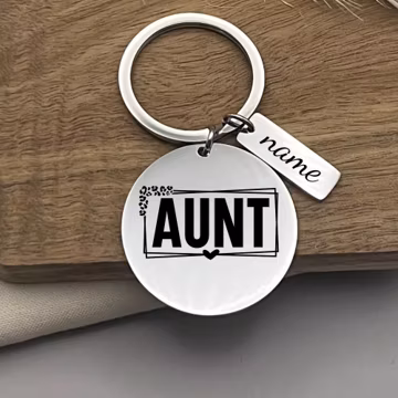 Custom Aunt Keychain: Personalized Stainless Steel Gift