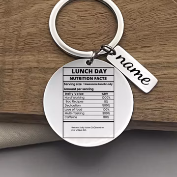 Custom Lunch Day Nutrition Facts Stainless Steel Keychain - Personalized Funny Lunch Day Gift - Christmas Gift