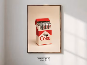 Diet coke wall art printable | pop art | digital download | kitchen decor | retro drink print