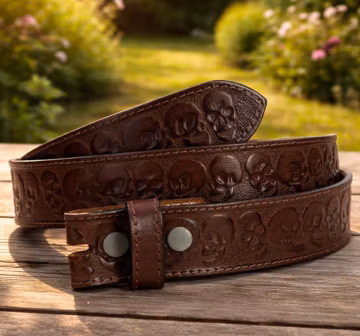 Handmade Men's Western Belt Genuine Full Grain Leather Heavy Duty Without Buckle