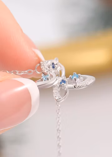 Good Girl discreet day collar, dainty butterfly engraved necklace, Dom sub jewelry gifts for her. Hidden message necklace