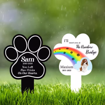 Personalized Dog Grave Marker, Photo Memorial Stake, Weatherproof Acrylic Cemetery Decor for Dogs