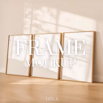 3 Frame Mockup, PSD Frame Mockup, Triple Frame Mockup, DIN A Frame Mockup, Multiple Frame Mockup, Minimalist Frame Mockup