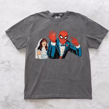 Vintage Spider Man Cute Married Graphic Tee Unisex, Funny Disney Couples Marvel Shirt, Brand New Day Mj shirt, Comic Cover Comfort Colors